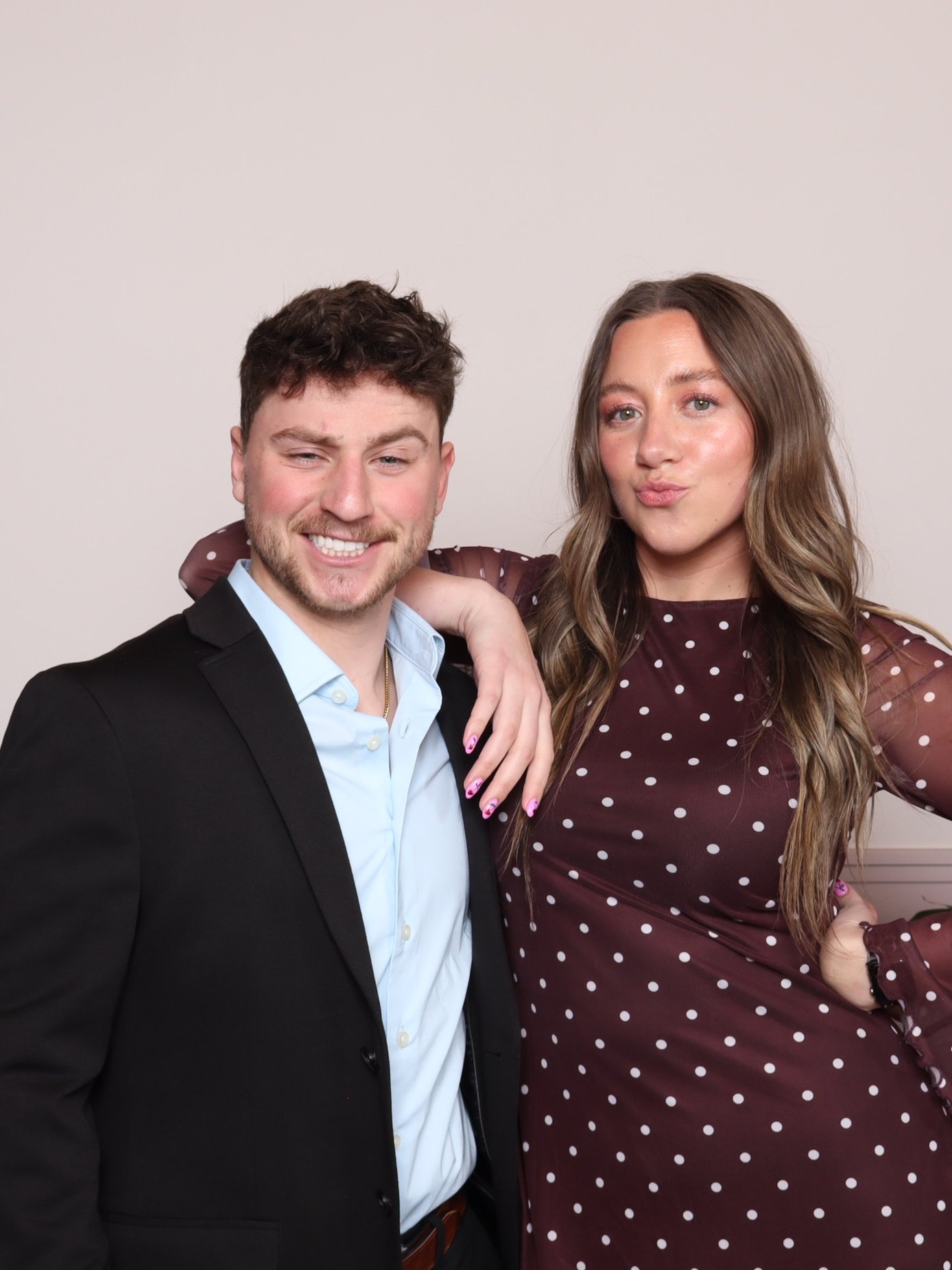 A couple photographed with studio lighting at their event